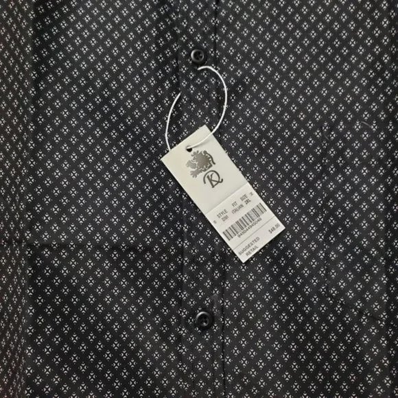 Daniel K Mens Tailored Fit Shirt Small Short Slv Button Black Pocket NEW - Picture 5 of 10